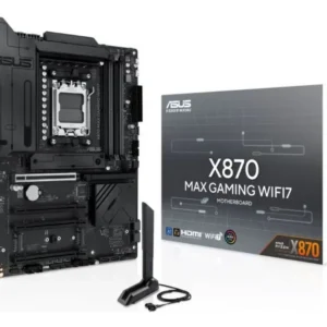 Placa Mãe Asus X870 MAX Black GAMING WIFI7 e Bluetooth, AMD AM5, ATX, DDR5, PCI 5.0